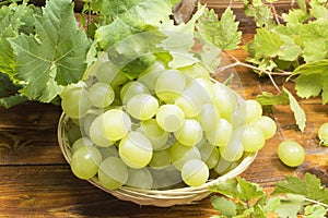 Basket with grapes