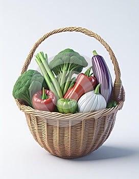 Basket of healthy vegetable food options