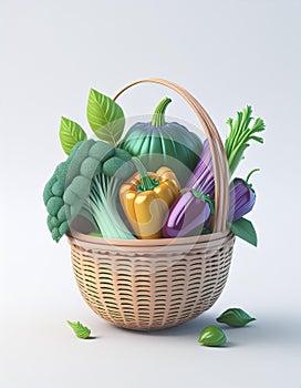 Basket of healthy vegetable food options