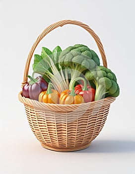 Basket of healthy vegetable food options