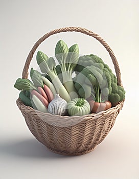 Basket of healthy vegetable food options