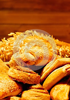 Basket with homemade baked goods