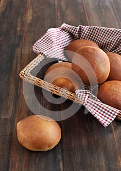 Basket of homemade dinner rolls