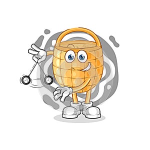 Basket hypnotizing cartoon. cartoon mascot vector