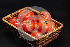 Basket with only intact tomatoes