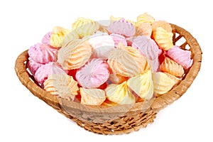 Basket isolated marshmallow