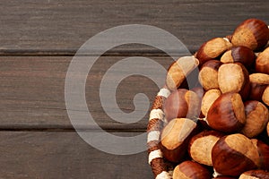 Basket of large chestnuts