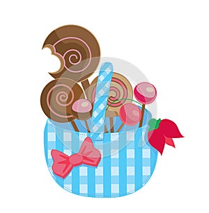 basket with lollipops