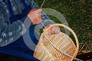 Basket-maker creates a new basket