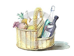 Basket with meal