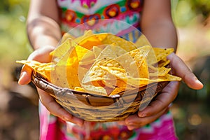 basket of mexican tortilla chips