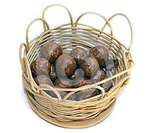 Basket with nuts