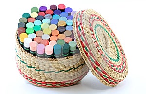Basket of Pastel Crayons