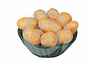 Basket of raw potatoes