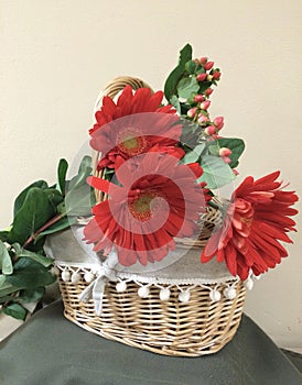 Basket of redFlowers