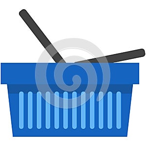 Basket shop icon, vector grocery market or supermarket box