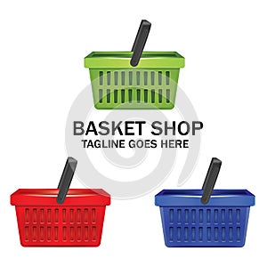 Basket Shop Logo Icon Vector Design