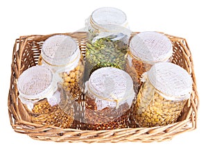 Basket of Soaked Sprouting Seeds