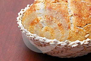 Basket with sourdough bread