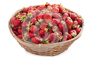 Basket of strawberries isolate