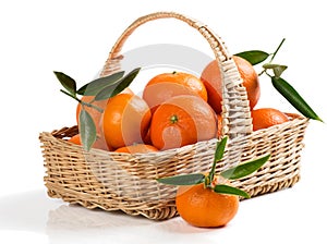 Basket with tangerines.