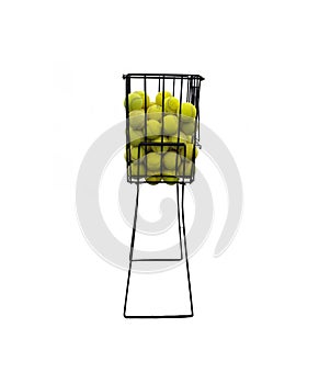 Basket of tenis balls photo