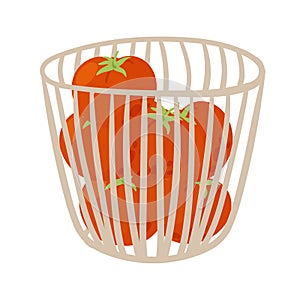 Basket with tomatoes