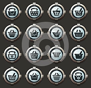 Basket icons set