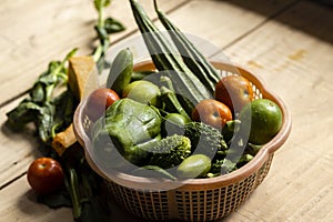 A basket of vegetables