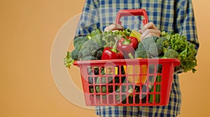 The basket of vegetables.AI generated image