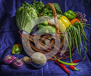 Basket with vegetables