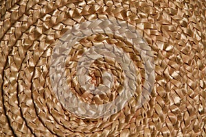 Basket wicker braid weave texture, Circle straw macro background