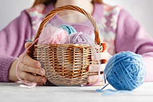 Basket of wool clew