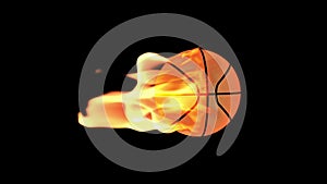 Basketbal on Fire with Alpha, stock footage
