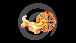 Basketbal on Fire, stock footage