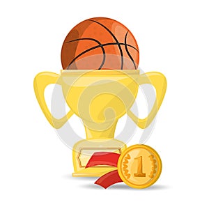 Basketbal trophy and win the competition game