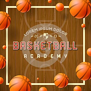 Basketball academy flyer or poster