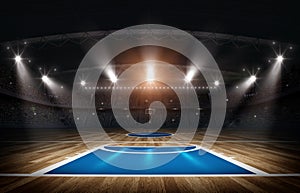 Basketball arena,3d rendering photo