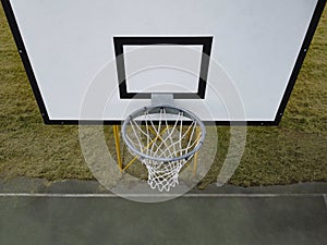 Basketball backboard drone view photo