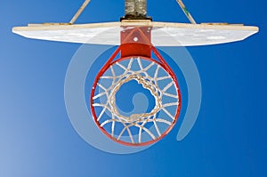 Basketball backboard, hoop and net
