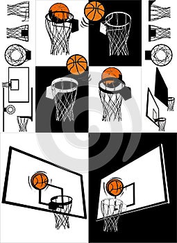 Basketball And Backboard Vector photo