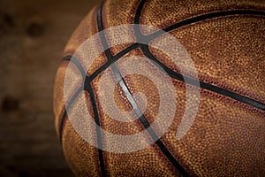 Basketball background. Ball on playground.