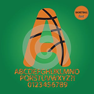 Basketball Ball Alphabet and Digit Vector