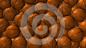 Basketball ball animation filling up spaces.