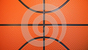 Basketball ball background. Close up front view of orange basketball ball with realistic dimple texture