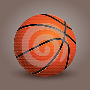 Basketball ball on background. Realistic vector Illustration.