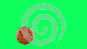 Basketball ball bounce isolated on green screen