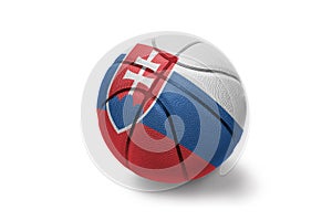 Basketball ball with the national flag of slovakia on the white background