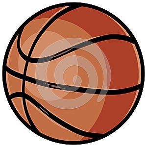 Basketball Ball Doodle Drawing Vector Illustration