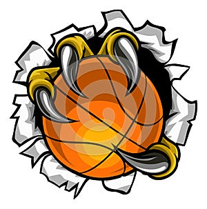 Basketball Ball Eagle Claw Tearing Background